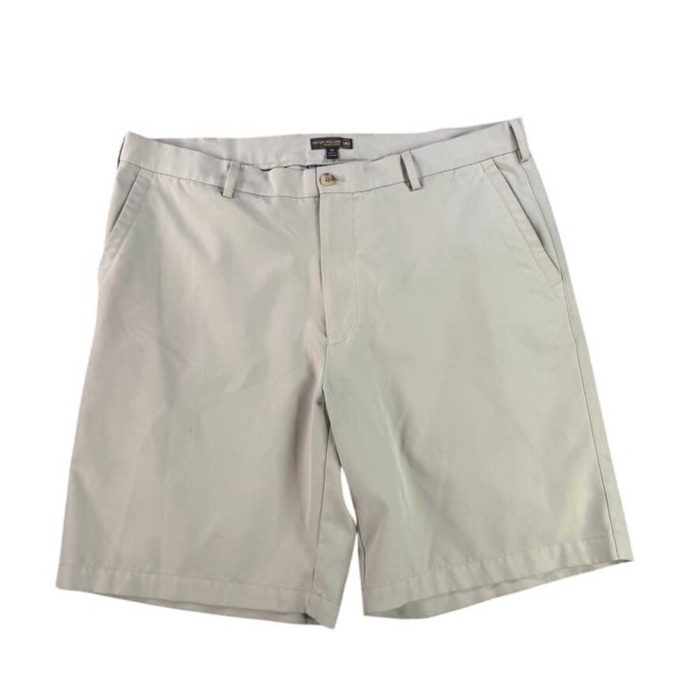 Peter Millar Golf Shorts Mens 38 Khaki Crown Sport MC0EB82 Performance Polyester
